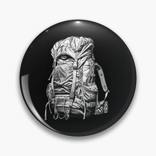 Item preview, Black and White Hiking Backpack Illustration designed and sold by inkoutninja.