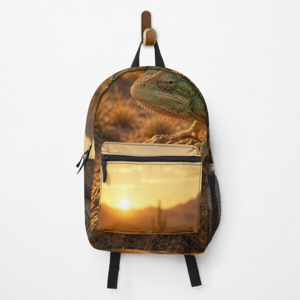 Item preview, Desert Chameleon Sunset Poster, Cinematic Wildlife Art, Exotic Nature Decor designed and sold by DrizzyV.
