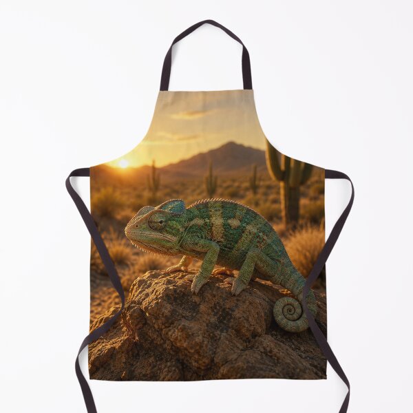 Item preview, Desert Chameleon Sunset Poster, Cinematic Wildlife Art, Exotic Nature Decor designed and sold by DrizzyV.