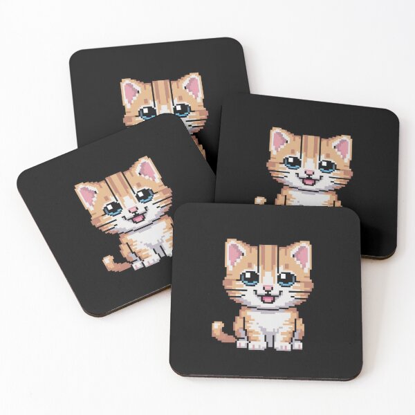 Item preview, Kitten Smiling Pixel Art designed and sold by BhadzCheetah.