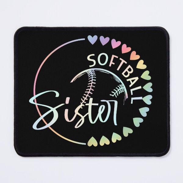 Item preview, Pastel Tie Dye Softball Sister Heart Design designed and sold by LarryMBrown.