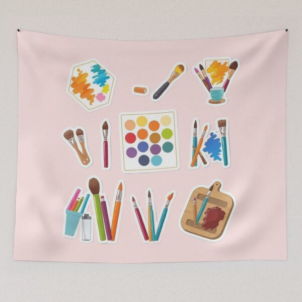 Item preview, Creative Artist Tools – Colorful Painting Supplies Sticker Set designed and sold by Yasmine Mohammed.
