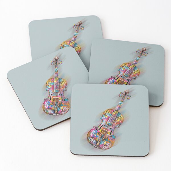 Item preview, Musical Rebellion: Colorful Graffiti Violin Design designed and sold by Style-InkPulse.