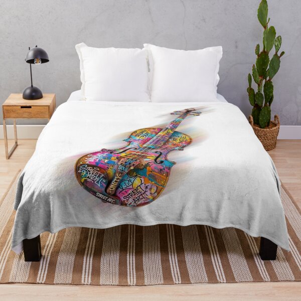 Item preview, Musical Rebellion: Colorful Graffiti Violin Design designed and sold by Style-InkPulse.