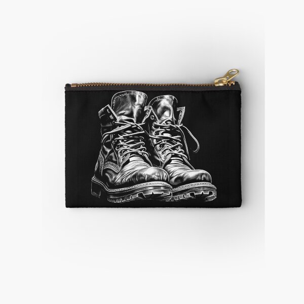 Item preview, Ilustración de botas de combate en blanco y negro designed and sold by inkoutninja.