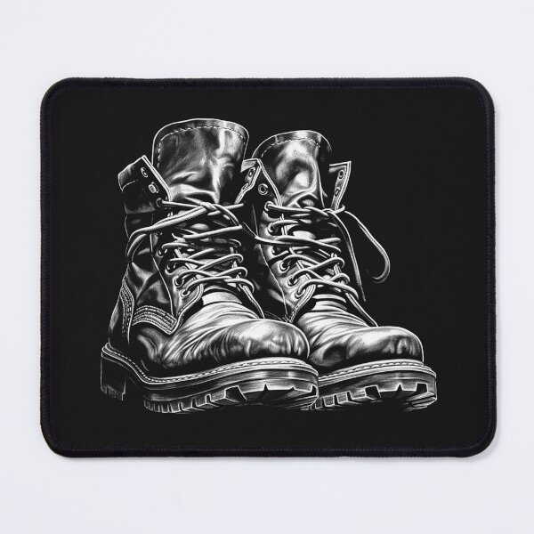 Item preview, Black and White Combat Boots Illustration designed and sold by inkoutninja.