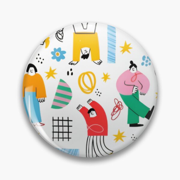 Item preview, Playful Abstract People Pattern - Colorful Modern Doodle Art designed and sold by Rangmanch.