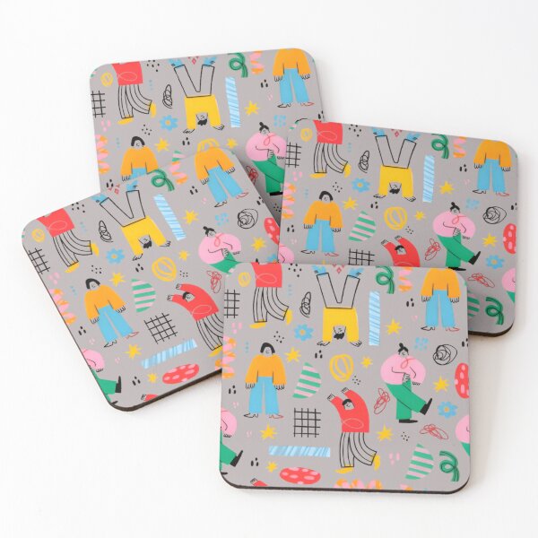 Item preview, Playful Abstract People Pattern - Colorful Modern Doodle Art designed and sold by Rangmanch.