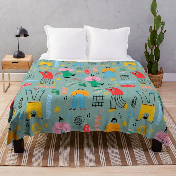 Item preview, Playful Abstract People Pattern - Colorful Modern Doodle Art designed and sold by Rangmanch.