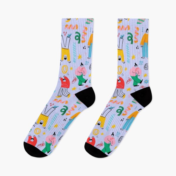 Item preview, Playful Abstract People Pattern - Colorful Modern Doodle Art designed and sold by Rangmanch.