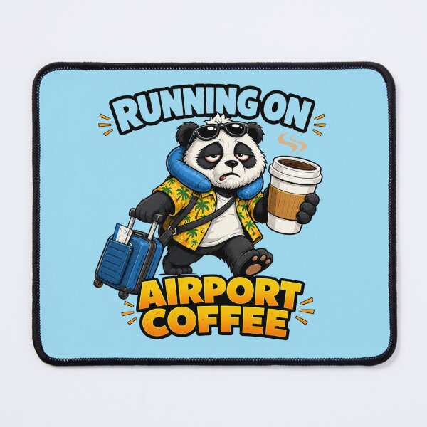 Item preview, Funny Panda Airport Travel Coffee Lover Gift designed and sold by Gentlestate.