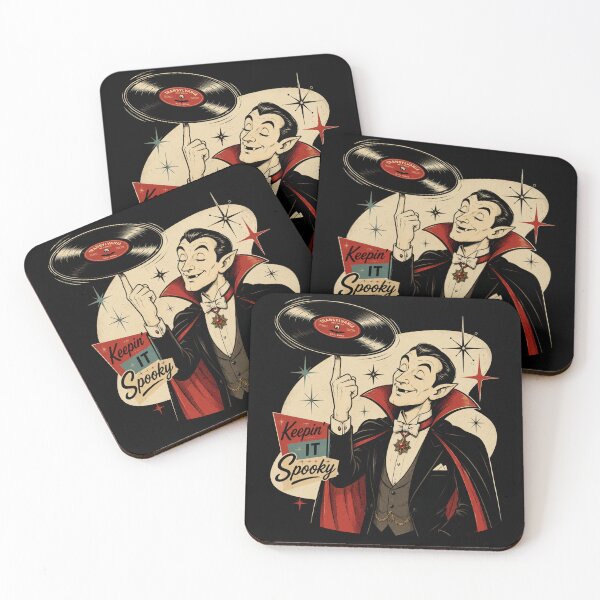 Item preview, Keepin’ It Spooky – Retro Vampire Vinyl designed and sold by TheClockOutClub.