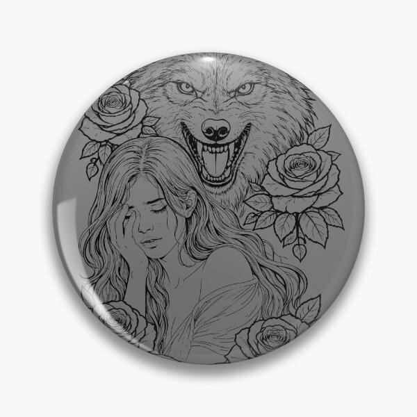 Item preview, Snarling Wolf and Weeping Woman - outline  designed and sold by LeeAnnaRose96.