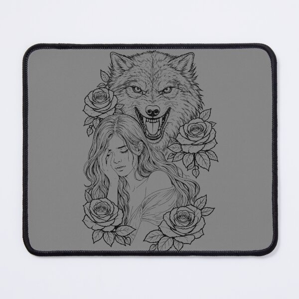 Item preview, Snarling Wolf and Weeping Woman - outline  designed and sold by LeeAnnaRose96.