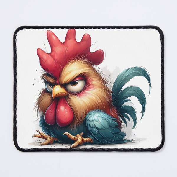 Item preview, Funny Grumpy Rooster Not A Morning Person Cute 3D Cartoon Farm Animal designed and sold by LunaPixelStudio.