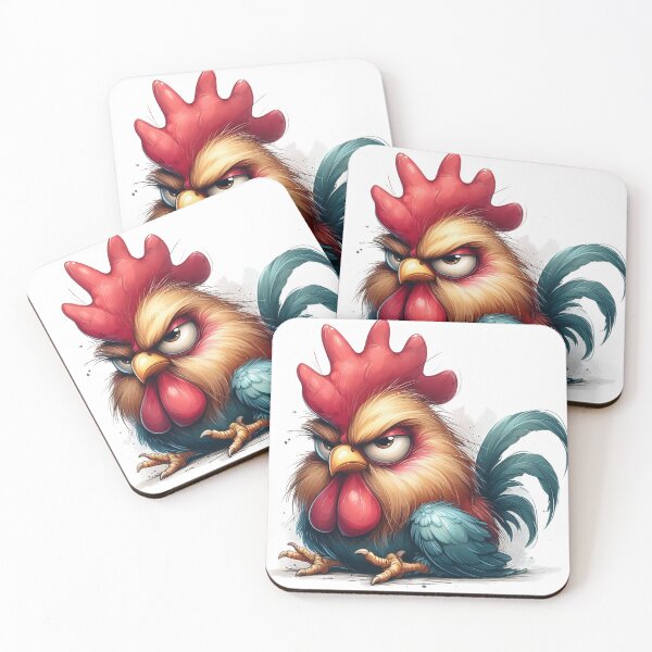 Item preview, Funny Grumpy Rooster Not A Morning Person Cute 3D Cartoon Farm Animal designed and sold by LunaPixelStudio.