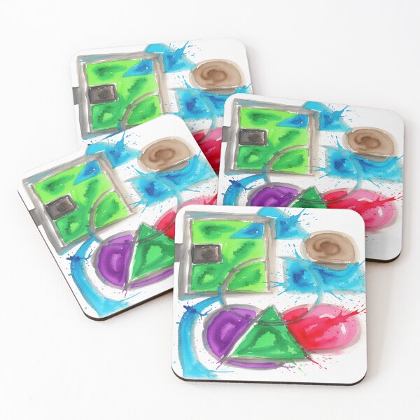 Item preview, shapes misbehaving bold artistic colorful geometric abstract design designed and sold by SmashingDeals.