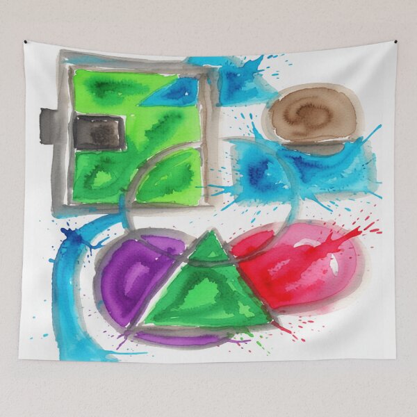 Item preview, shapes misbehaving bold artistic colorful geometric abstract design designed and sold by SmashingDeals.