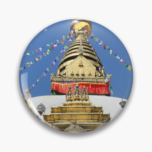 Item preview, Kathmandu Monkey Temple with Buddhist flags flying designed and sold by jaynerushton.