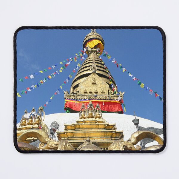 Item preview, Kathmandu Monkey Temple with Buddhist flags flying designed and sold by jaynerushton.