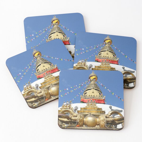 Item preview, Kathmandu Monkey Temple with Buddhist flags flying designed and sold by jaynerushton.