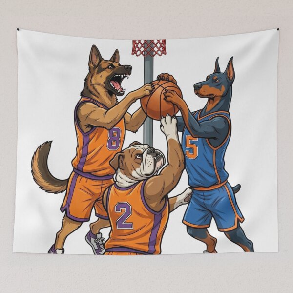 Item preview, The dog is playing basketball. designed and sold by PP&RAINBOW SHOP.