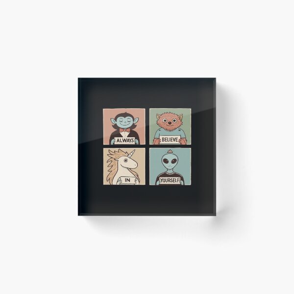 Item preview, Always Believe in Yourself • Cute Vampire, Werewolf, Unicorn & Alien Motivational Art designed and sold by Bright Nest Studio.