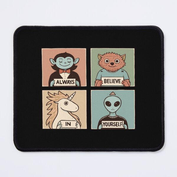 Item preview, Always Believe in Yourself • Cute Vampire, Werewolf, Unicorn & Alien Motivational Art designed and sold by Bright Nest Studio.