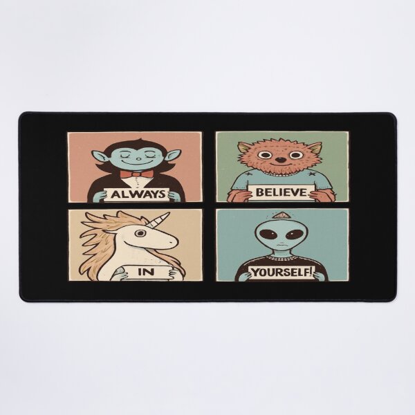 Item preview, Always Believe in Yourself • Cute Vampire, Werewolf, Unicorn & Alien Motivational Art designed and sold by Bright Nest Studio.