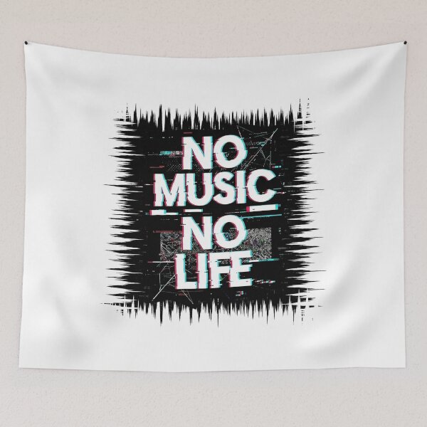 Item preview, Aesthetic Music Typography: No Music No Life designed and sold by Style-InkPulse.