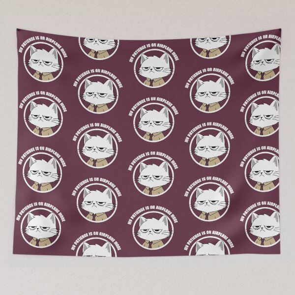 Item preview, My patience is on airplane mode | Funny Office Cat Sticker designed and sold by TheNicheNest.