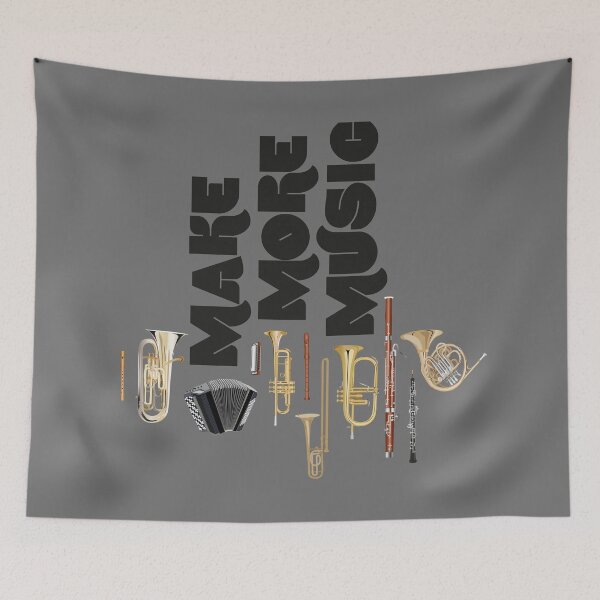 Item preview, Make more music! trombone, horn, accordion, harmonica, bassoon, oboe, recorder, flugelhorn and euphonium designed and sold by kobyakov.