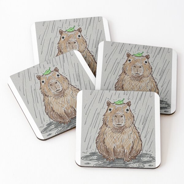 Item preview, Stoic Zen Capybara Chilling In The Rain designed and sold by Coon & Momo.
