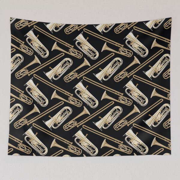 Item preview, euphonium and trombone on black designed and sold by kobyakov.