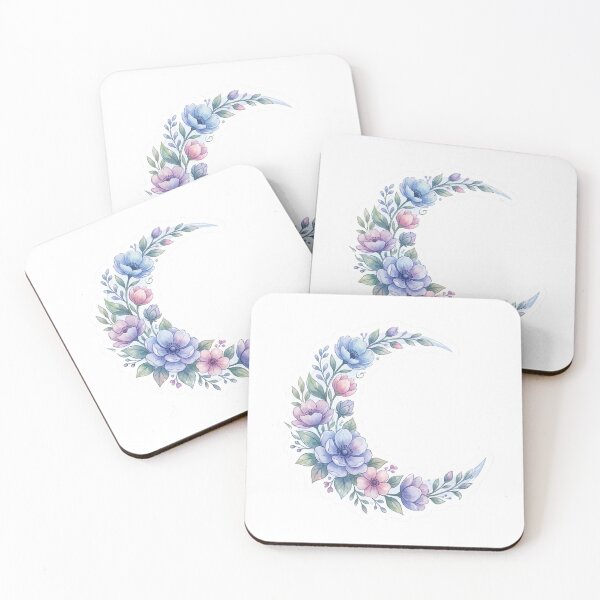 Item preview, Floral Moon Transparent Sticker Illustration designed and sold by Alexrtr.