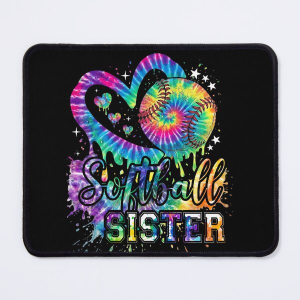 Item preview, Rainbow Tie Dye Heart Softball Sister designed and sold by LarryMBrown.