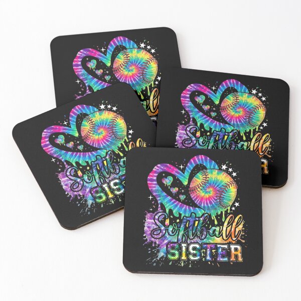 Item preview, Rainbow Tie Dye Heart Softball Sister designed and sold by LarryMBrown.