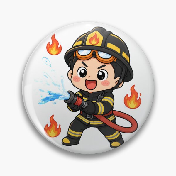 Item preview, KOREA HAENAM - Cute Chibi Firefighter Hero Sticker designed and sold by KOREA-HAENAM.