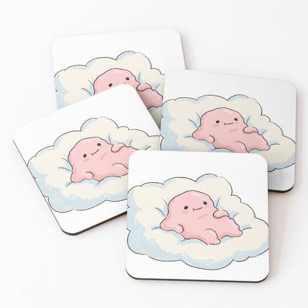 Item preview, Cute Pink Blob Chilling on a Fluffy Cloud designed and sold by Coon & Momo.