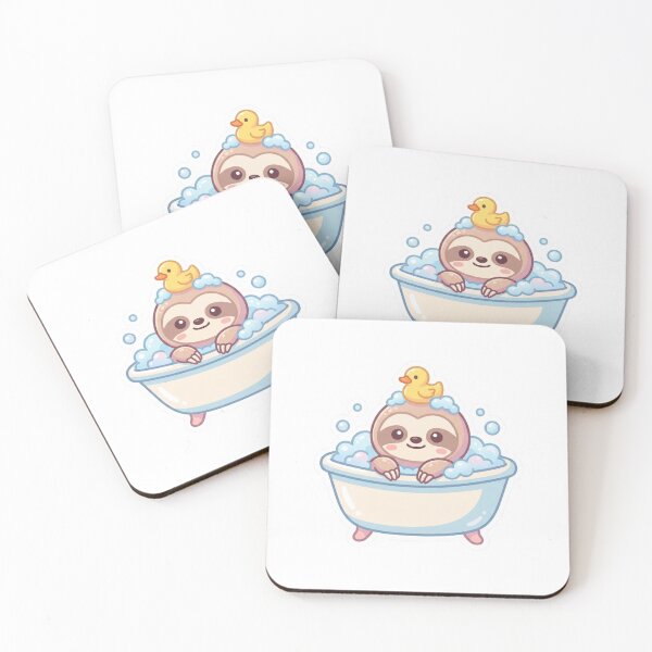 Item preview, Cute Sloth Bubble Bath Transparent Sticker designed and sold by Alexrtr.