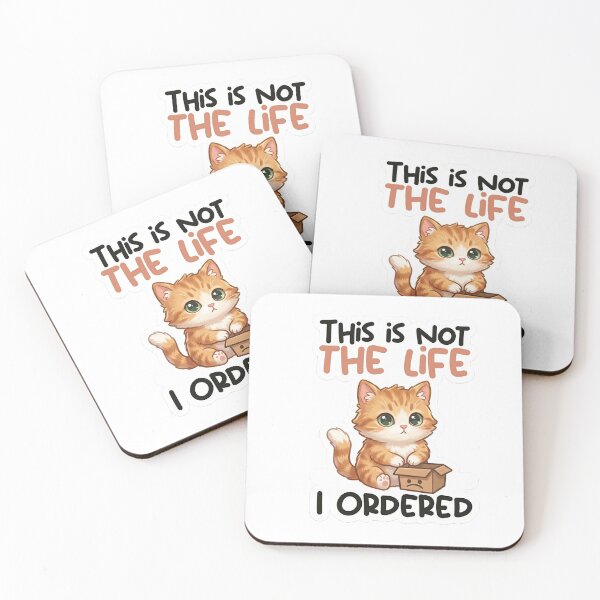 Item preview, This Is Not The Life I Ordered Cute Cat Sticker | Funny Introvert Kitty Meme designed and sold by CrystalMineArts.