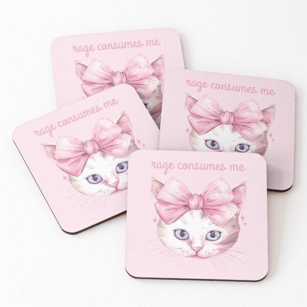 Item preview, Rage Consumes Me - Cute Funny Pink Cat designed and sold by humnoo.