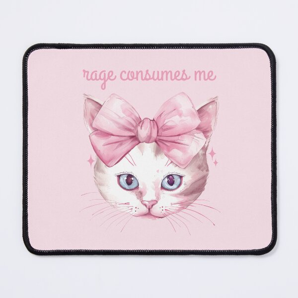 Item preview, Rage Consumes Me - Cute Funny Pink Cat designed and sold by humnoo.