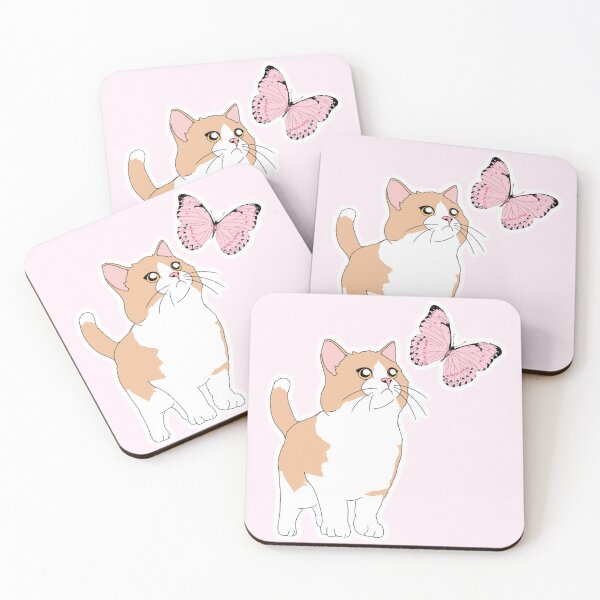 Item preview, a cheese kitty playing with butterfly designed and sold by sara747.