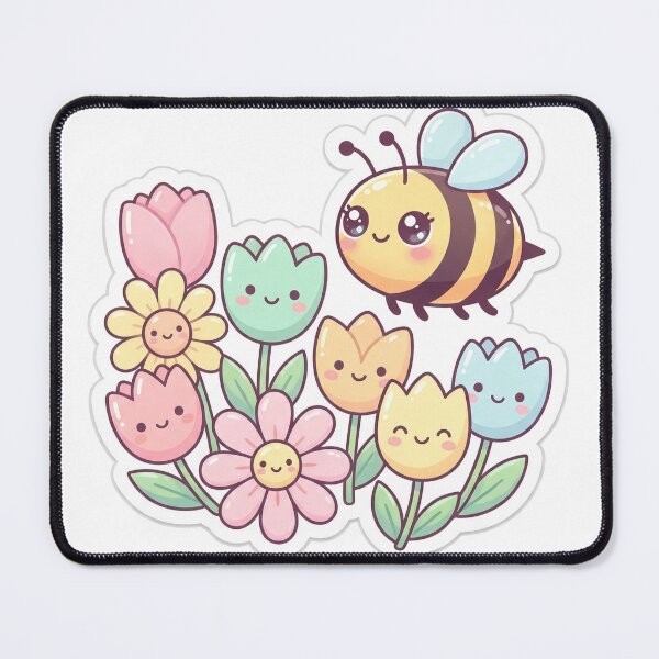 Item preview, Cute Bee Flower Transparent Sticker Design designed and sold by Alexrtr.