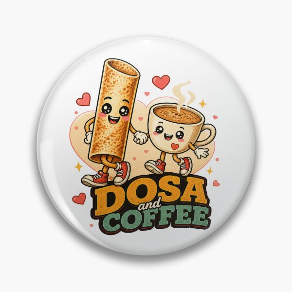 Item preview, Dosa and Coffee – Cute Kawaii South Indian Food Lover Retro Design designed and sold by Globalcitytees.