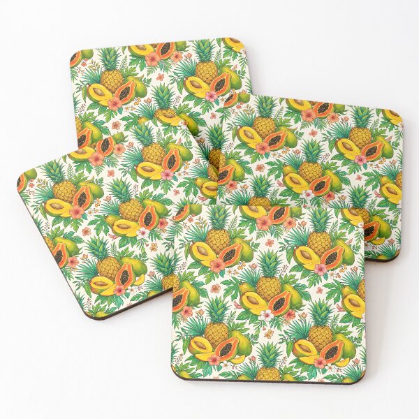 Item preview, Tropical Fruit and Hibiscus Pattern Botanical Exotic designed and sold by SplashTastic.