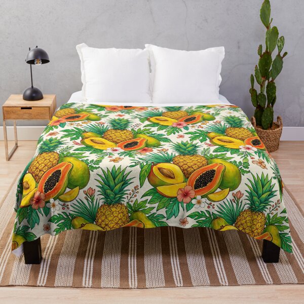 Item preview, Tropical Fruit and Hibiscus Pattern Botanical Exotic designed and sold by SplashTastic.