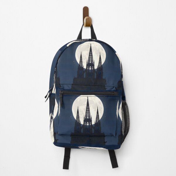 Item preview, Cathedral Peak Silhouette | Minimalist Gothic Spires & Giant Full Moon Vector Art designed and sold by Studio77-Gothic.