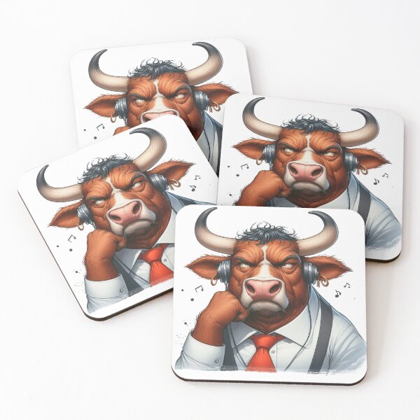 Item preview, Funny Grumpy Bull Headphones Do Not Disturb Cute 3D Cartoon Office Gift designed and sold by LunaPixelStudio.
